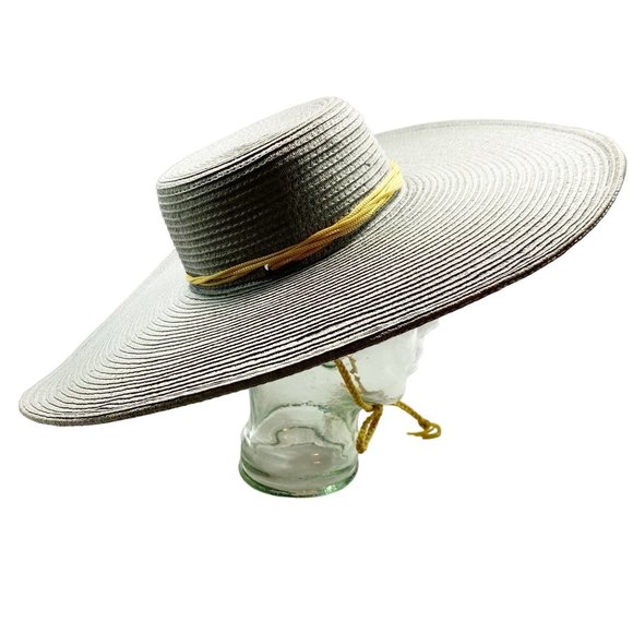 Blue Gray Wide Brim Flat Top Sun Hat main image 8